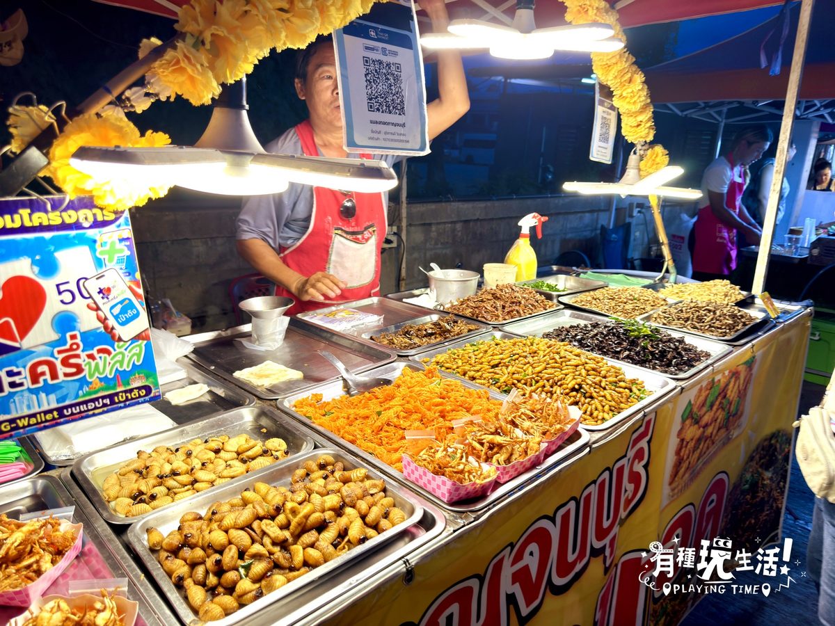 北碧府 JJ 夜市炸昆蟲攤位